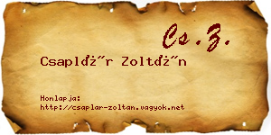 Csaplár Zoltán névjegykártya