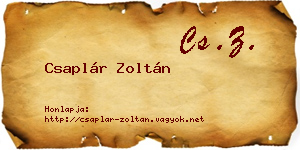 Csaplár Zoltán névjegykártya
