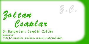 zoltan csaplar business card